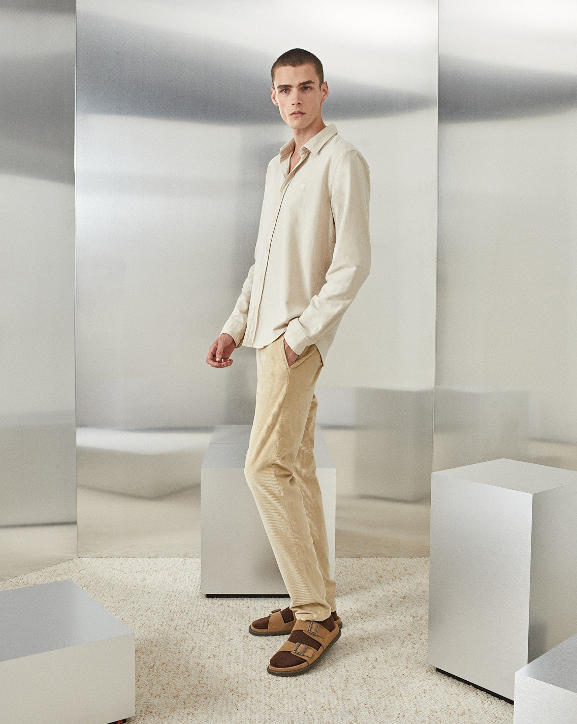 PANTALON DUCK CHINO VELOURS BEIGE